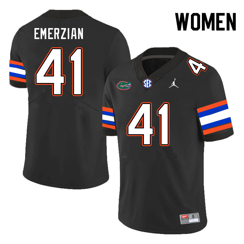 Women #41 Ara Emerzian Florida Gators College Football Jerseys Stitched-Black